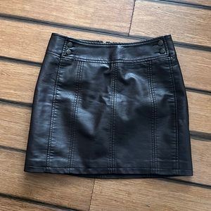 Free People Vegan Leather Mini Skirt
